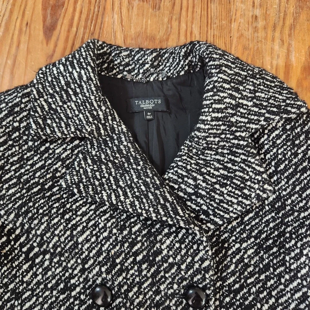 Talbots Double Breasted Cropped Wool Alpaca Blend Double Breasted Pea‎ Coat 6P